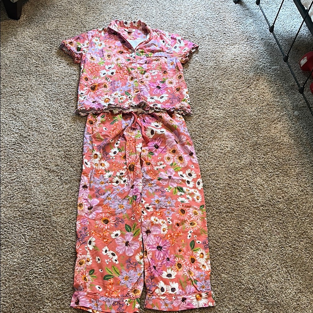 Rachel Parcell Pink and White Pajama Set Intimates & Sleepwear
